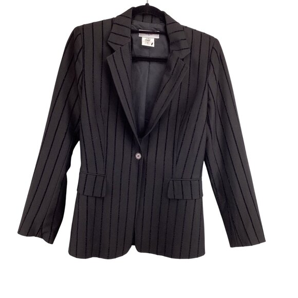 Vertigo Paris Blazer Jacket Size Small Black Velvet Pinstripe Lined‎ - Picture 1 of 8